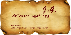 Göckler György névjegykártya